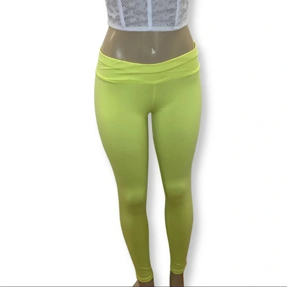 Thanth yellow thick waist band yoga leggings size large New With Tags - Picture 1 of 5